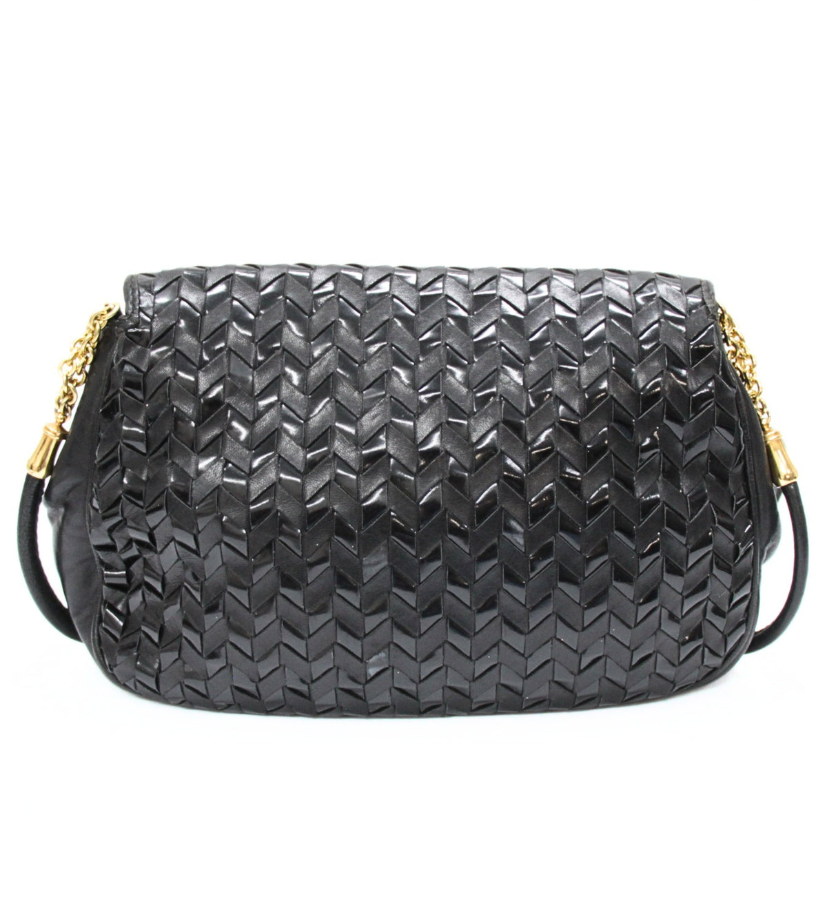 BALLY Black Leather Fringe Shoulder Bag
