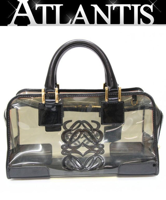 LOEWE Amazona 28 Clear Vinyl Bag Black