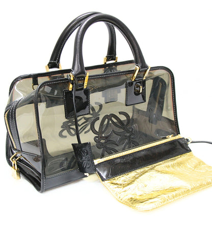 LOEWE Amazona 28 Clear Vinyl Bag Black