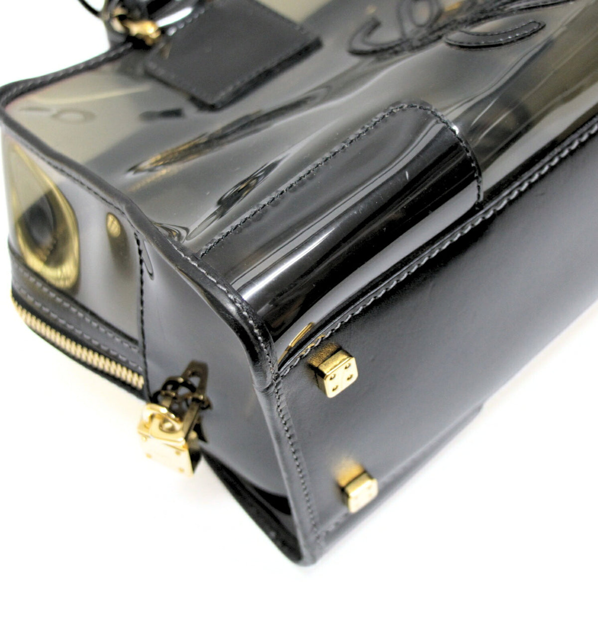 LOEWE Amazona 28 Clear Vinyl Bag Black