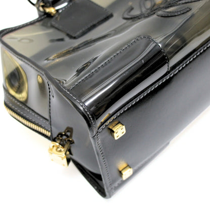 LOEWE Amazona 28 Clear Vinyl Bag Black