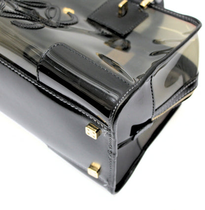 LOEWE Amazona 28 Clear Vinyl Bag Black