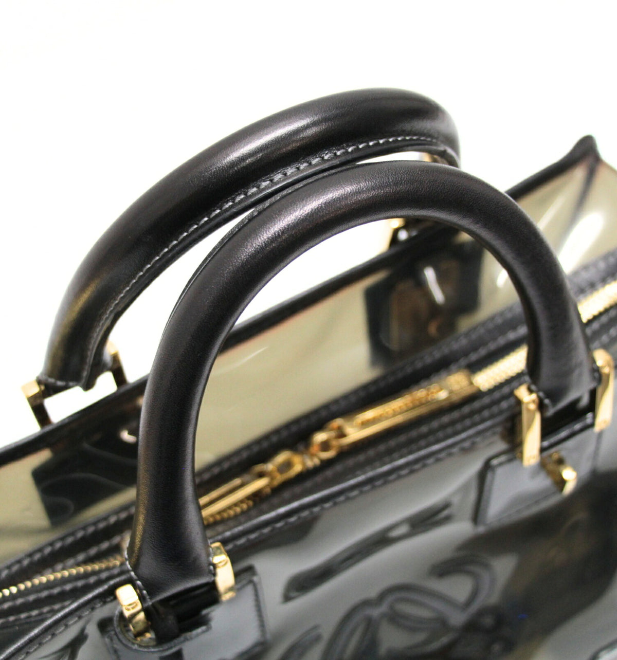 LOEWE Amazona 28 Clear Vinyl Bag Black