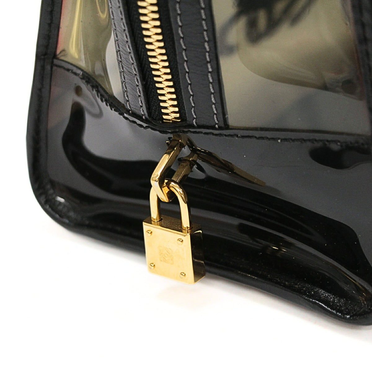 LOEWE Amazona 28 Clear Vinyl Bag Black