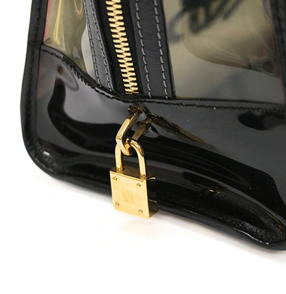 LOEWE Amazona 28 Clear Vinyl Bag Black