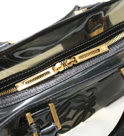 LOEWE Amazona 28 Clear Vinyl Bag Black