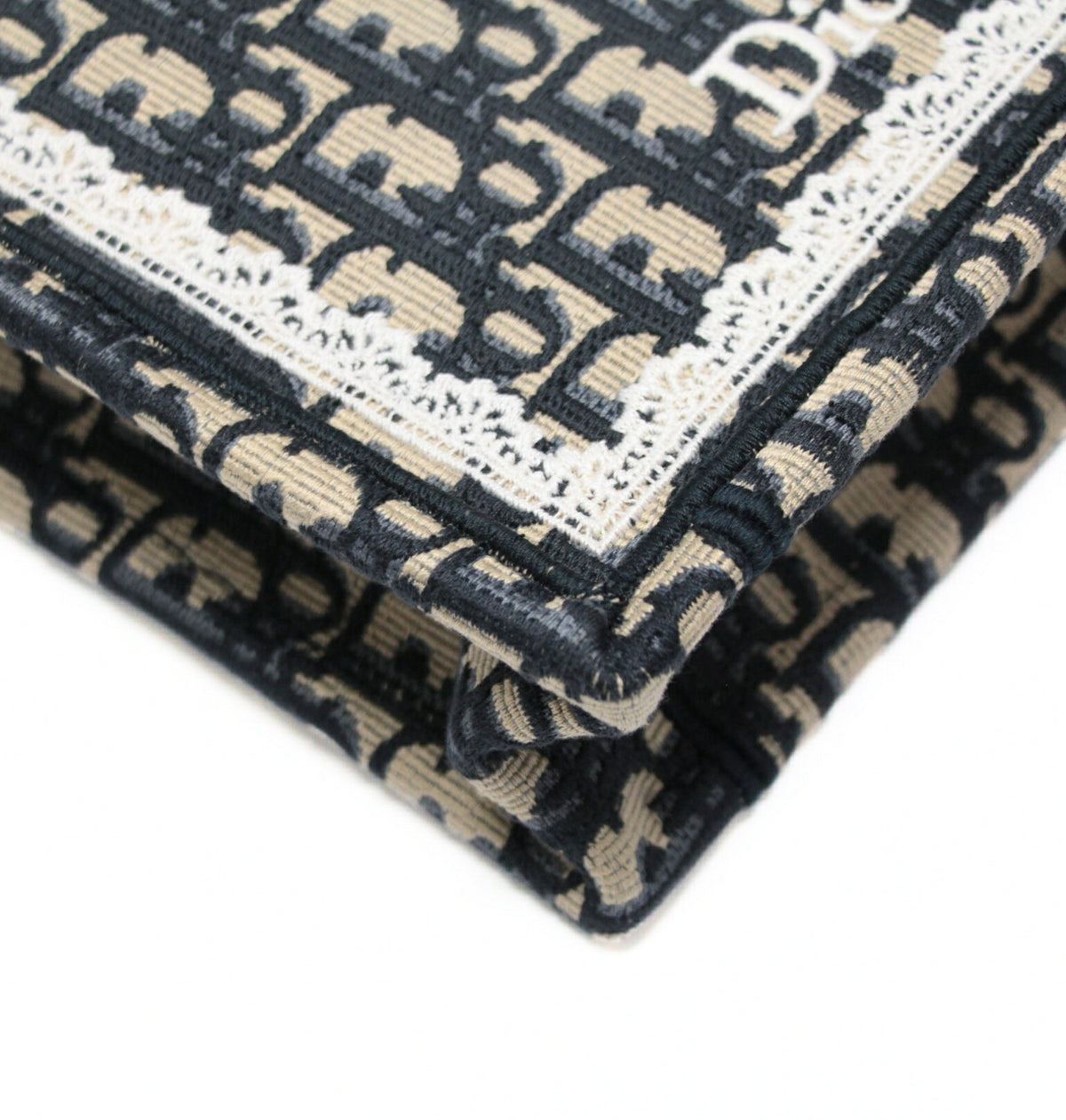CHRISTIAN DIOR Oblique Mini Book Lace Navy Bag