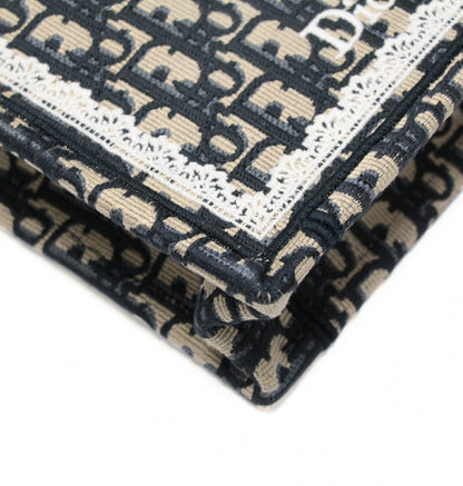 CHRISTIAN DIOR Oblique Mini Book Lace Navy Bag