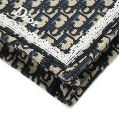 CHRISTIAN DIOR Oblique Mini Book Lace Navy Bag