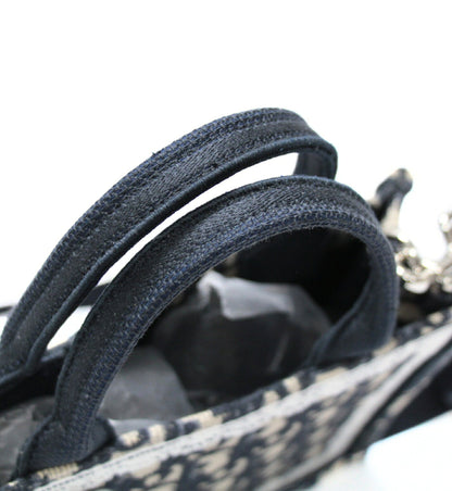 CHRISTIAN DIOR Oblique Mini Book Lace Navy Bag