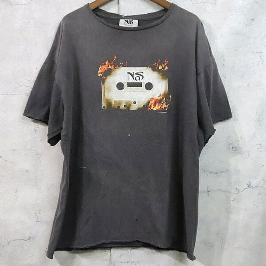 SAINT MICHAEL NAS SS Distressed T-Shirt Black Size S
