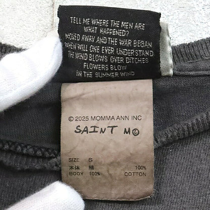 SAINT MICHAEL NAS SS Distressed T-Shirt Black Size S