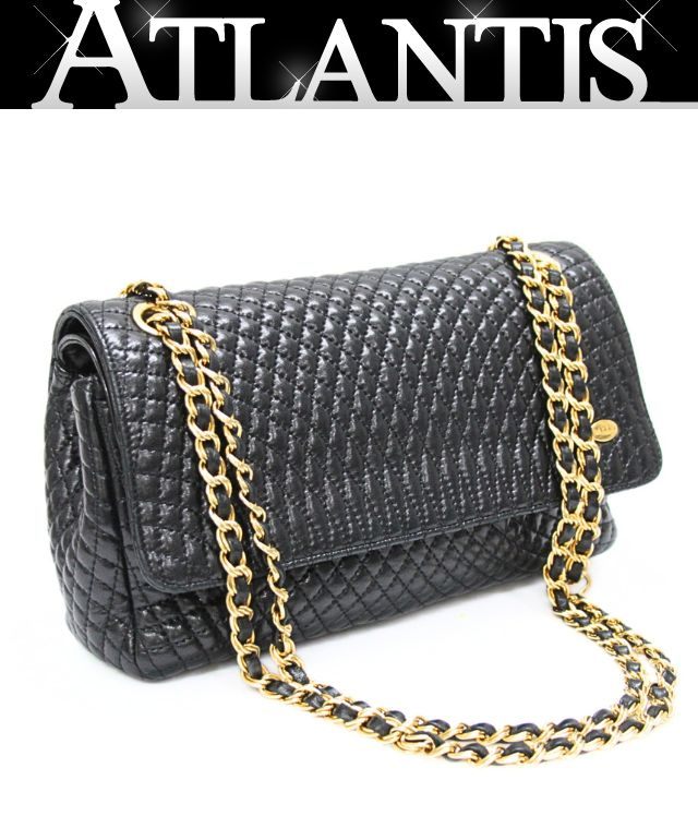 BALLY Quilted Double Flap Chain Bag Black