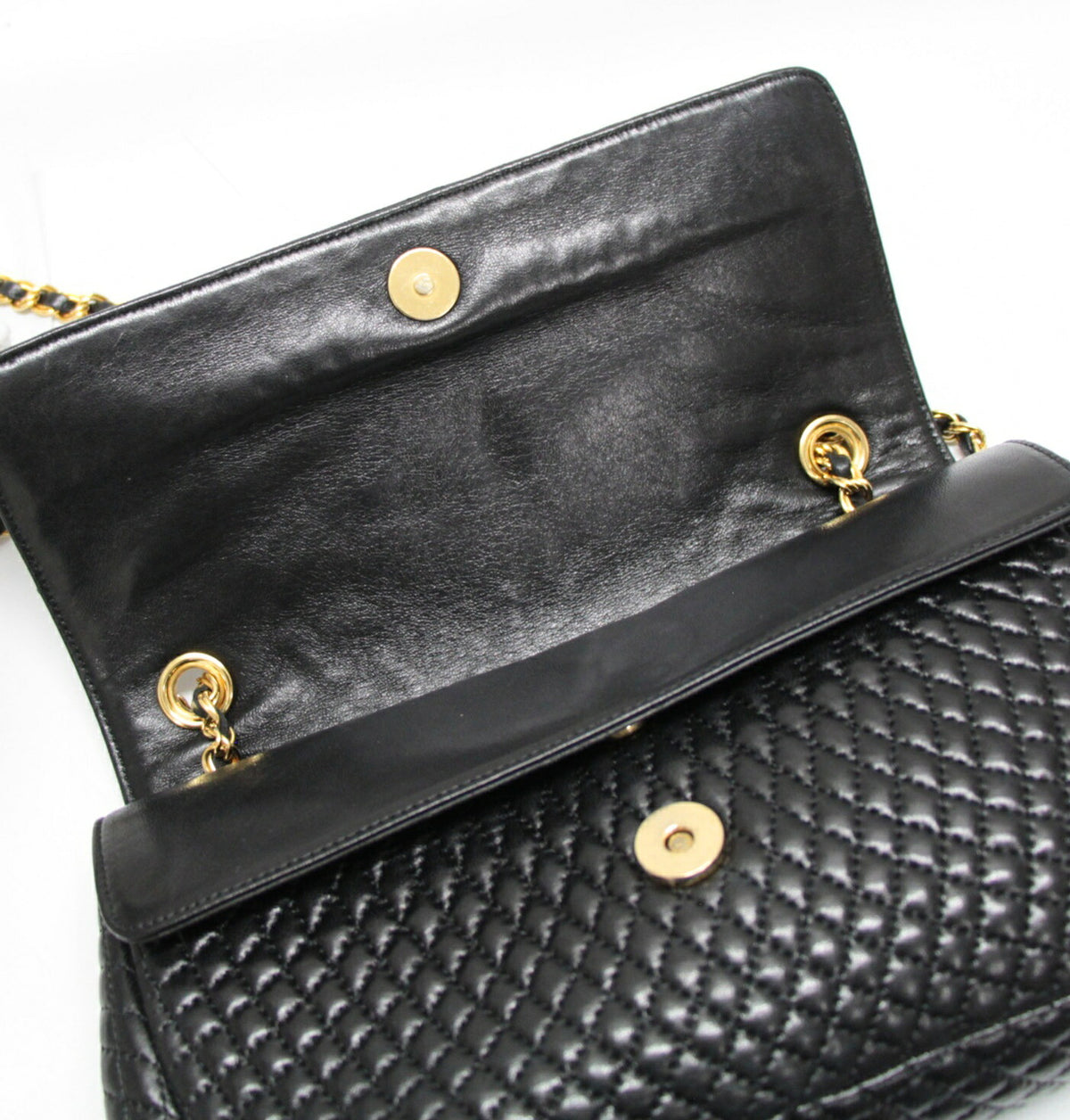 BALLY Quilted Double Flap Chain Bag Black