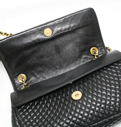 BALLY Quilted Double Flap Chain Bag Black
