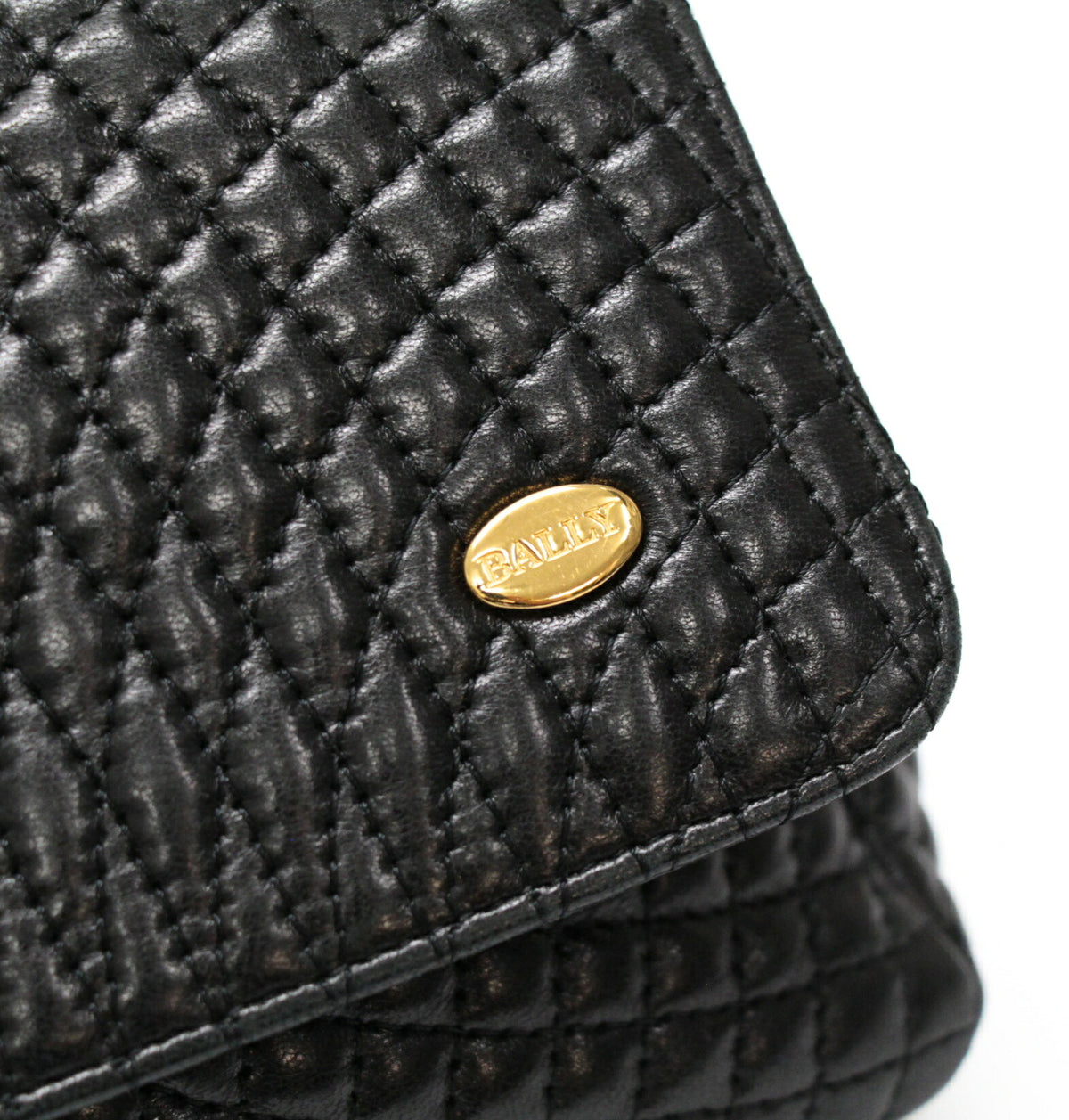 BALLY Quilted Double Flap Chain Bag Black