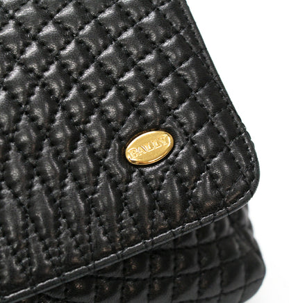 BALLY Quilted Double Flap Chain Bag Black