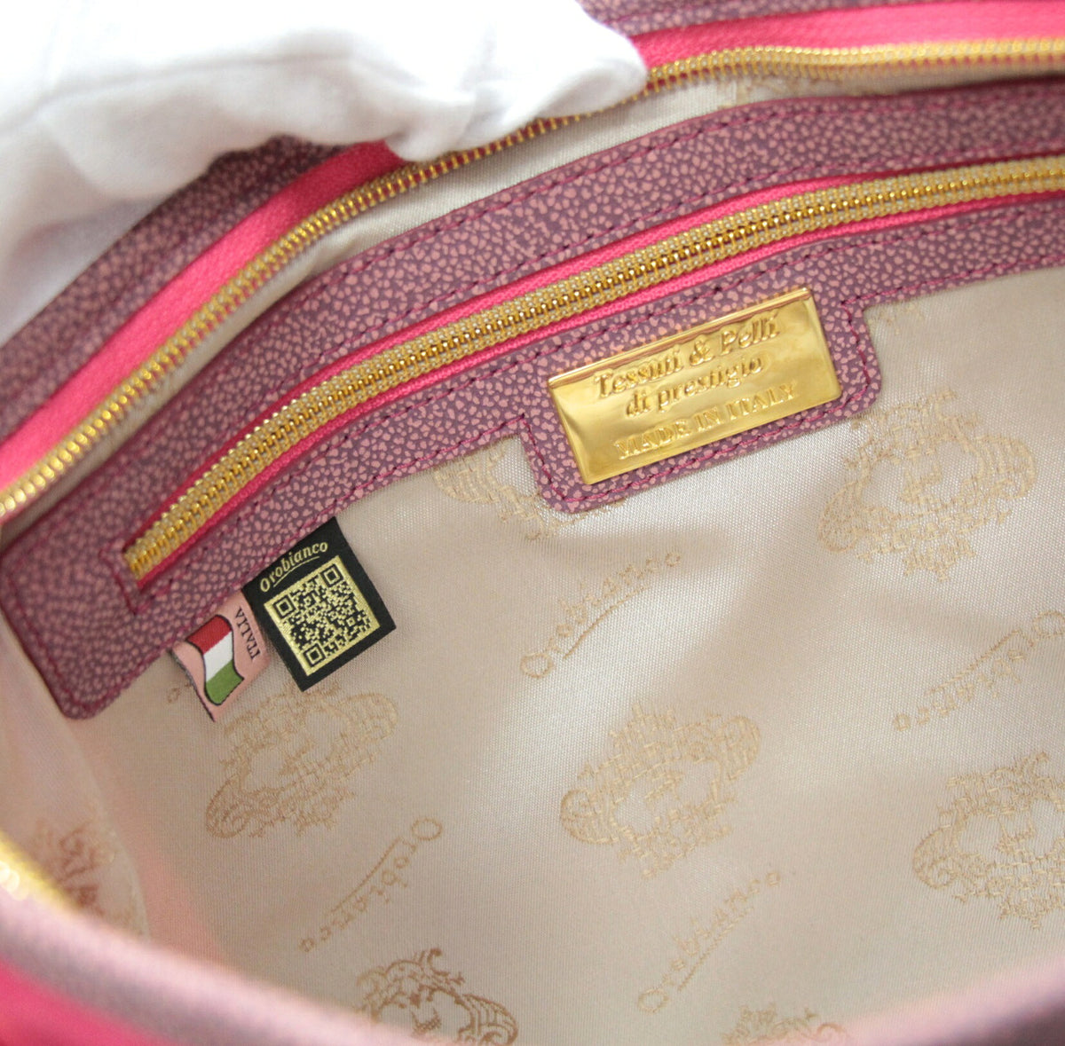 Orobianco Pink Nylon 2-Way Tote Bag