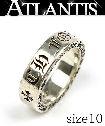 CHROME HEARTS 6mm Forever Spacer Ring Silver 925 Size JP 10