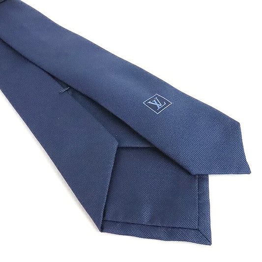 Louis Vuitton Monogram Logo Silk Tie Blue