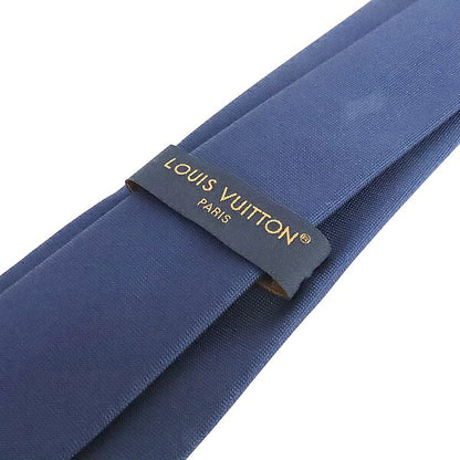 Louis Vuitton Monogram Logo Silk Tie Blue