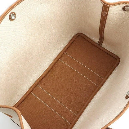 HERMES Garden Party PM Toile H Beige Gold Tote