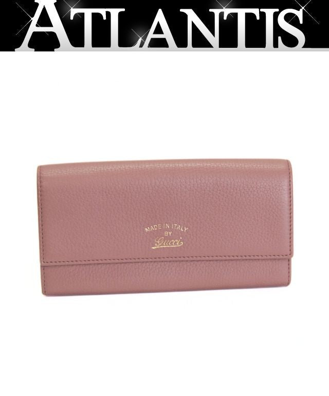 GUCCI Tulip L-Zip Calf Leather Wallet Pink