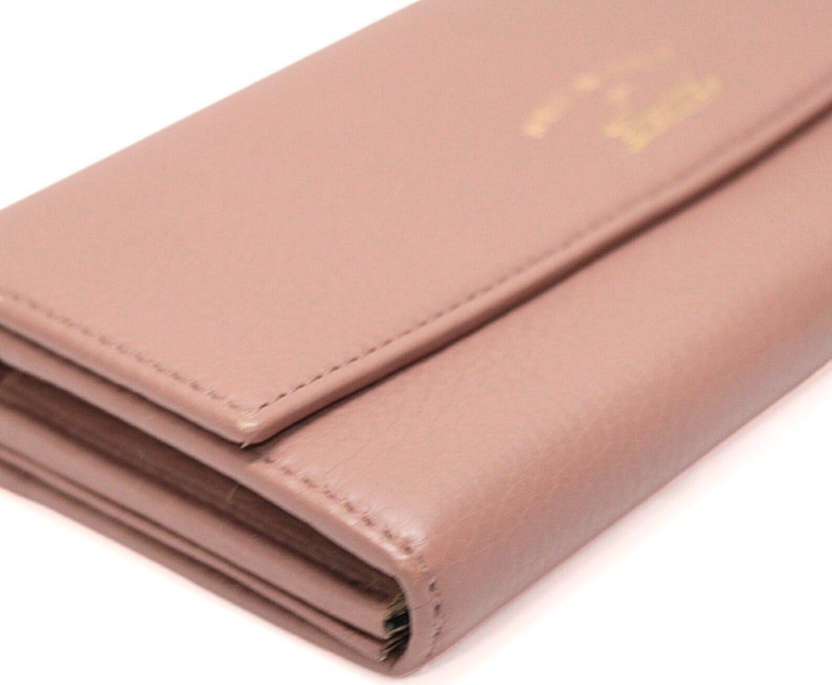 GUCCI Tulip L-Zip Calf Leather Wallet Pink