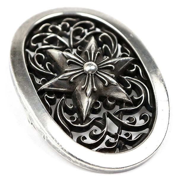 CHROME HEARTS Old Classic Oval Star Buckle Belt Silver SV925