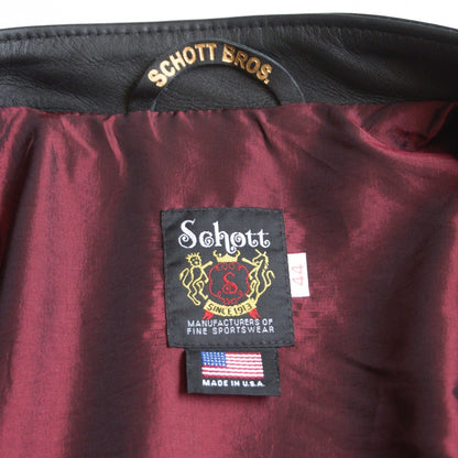 SCHOTT 641XX Single Rider Leather Jacket Black Size S