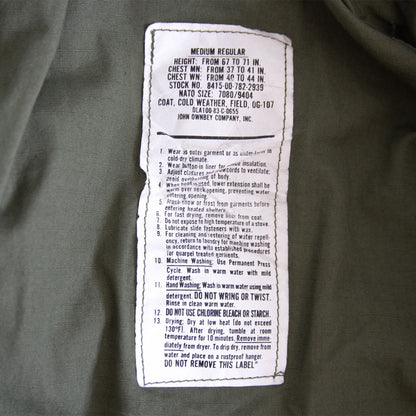 US ARMY 80s M-65 3rd Field Jacket Size MEDIUM-REGULAR