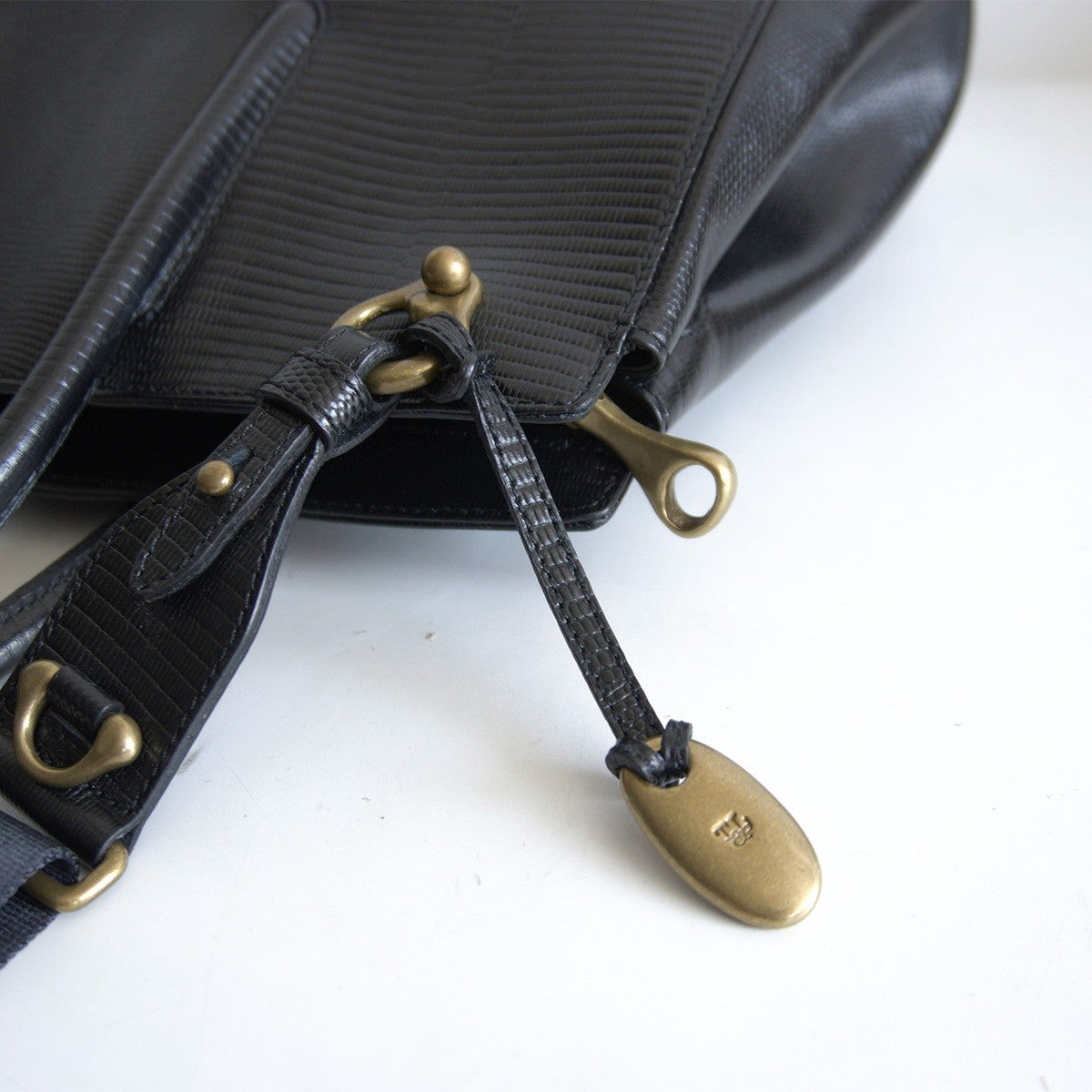 TOFF&LOADSTONE Jolie Black Lizard Embossed Size ONE SIZE