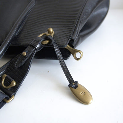 TOFF&LOADSTONE Jolie Black Lizard Embossed Size ONE SIZE