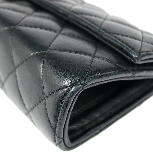 CHROME HEARTS Large Cross Leather Clutch Bag Black