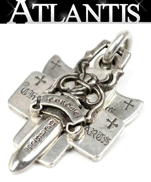 CHROME HEARTS Three Trinkets Pendant Charm Silver 925