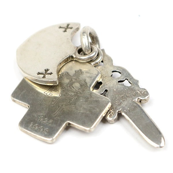 CHROME HEARTS Three Trinkets Pendant Charm Silver 925