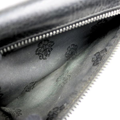 CHROME HEARTS WAVE Cross Button Leather Wallet Black