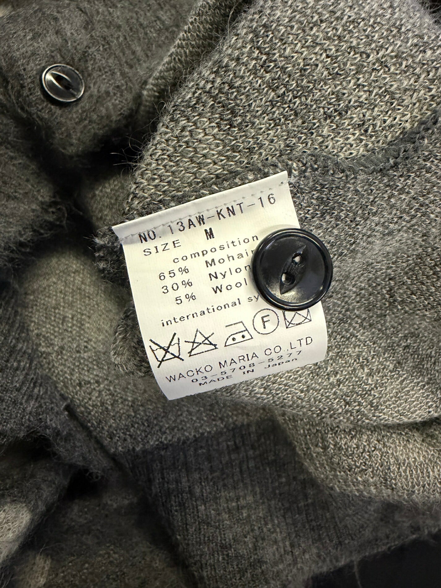 WACKO MARIA Polka Dot Mohair Cardigan Size M
