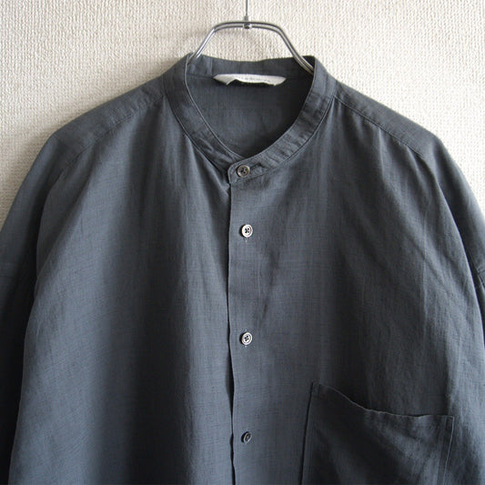 ARTS&SCIENCE Cotton Linen Silk Band Collar Shirt Size L