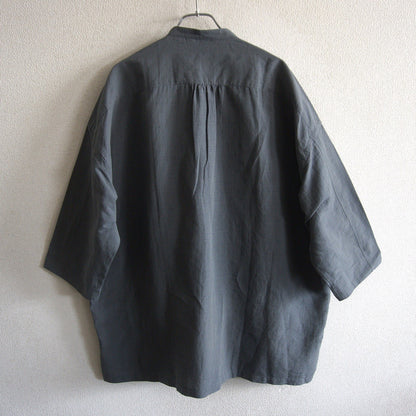 ARTS&SCIENCE Cotton Linen Silk Band Collar Shirt Size L