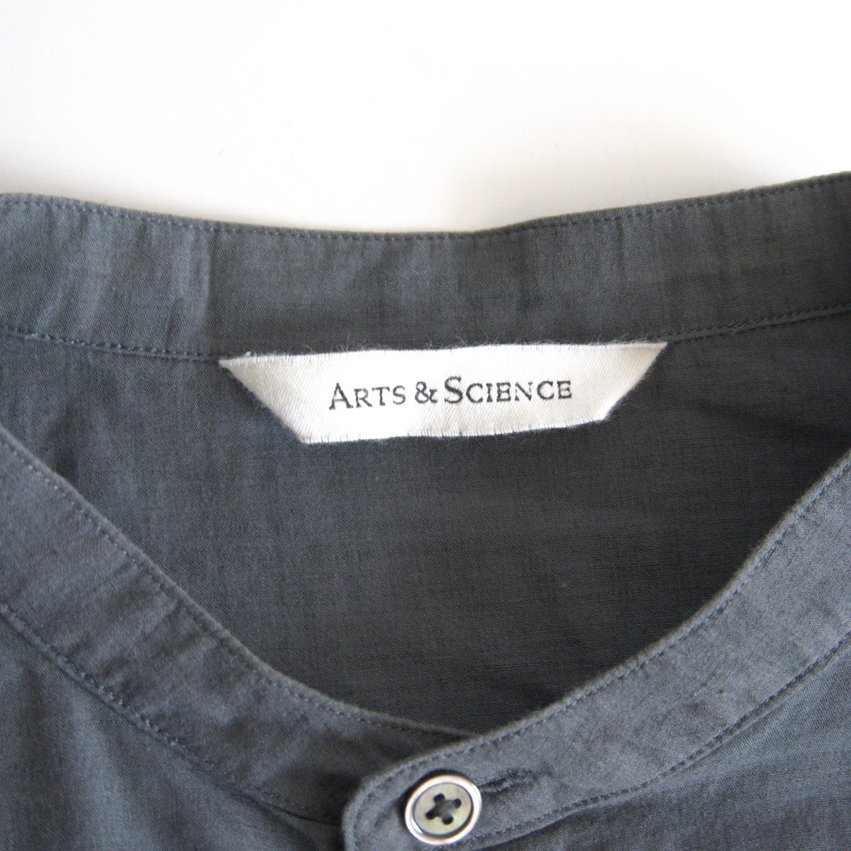 ARTS&SCIENCE Cotton Linen Silk Band Collar Shirt Size L