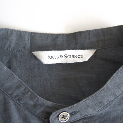 ARTS&SCIENCE Cotton Linen Silk Band Collar Shirt Size L