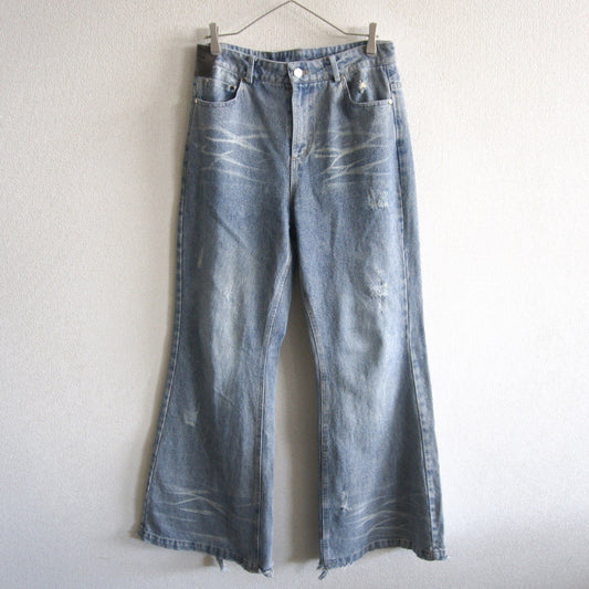 ANTERIOR LOVED Distressed Flare Denim Pants Size 32