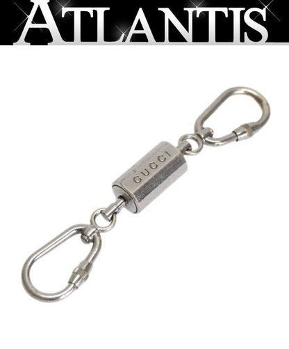 GUCCI Logo Sterling Silver Keychain