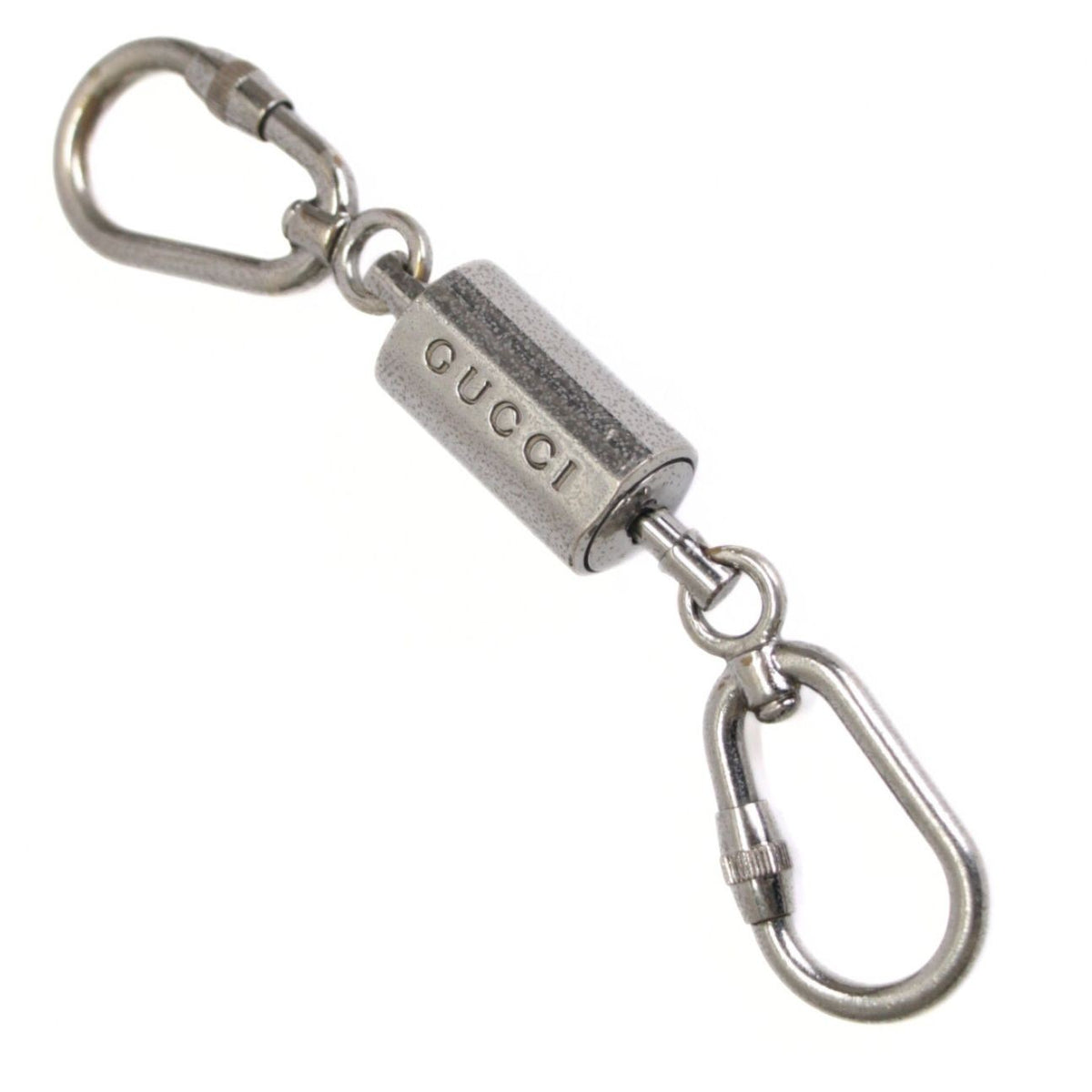 GUCCI Logo Sterling Silver Keychain