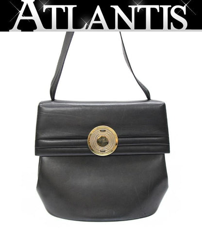 BALLY Black Vintage Leather Shoulder Bag