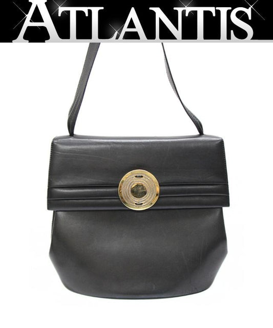 BALLY Black Vintage Leather Shoulder Bag