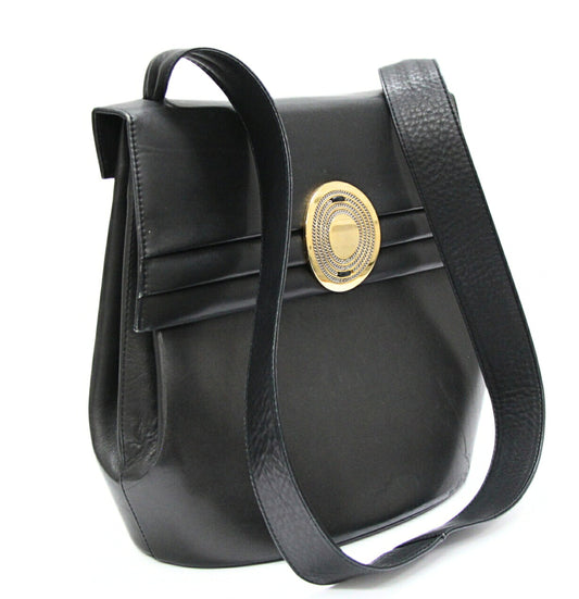 BALLY Black Vintage Leather Shoulder Bag