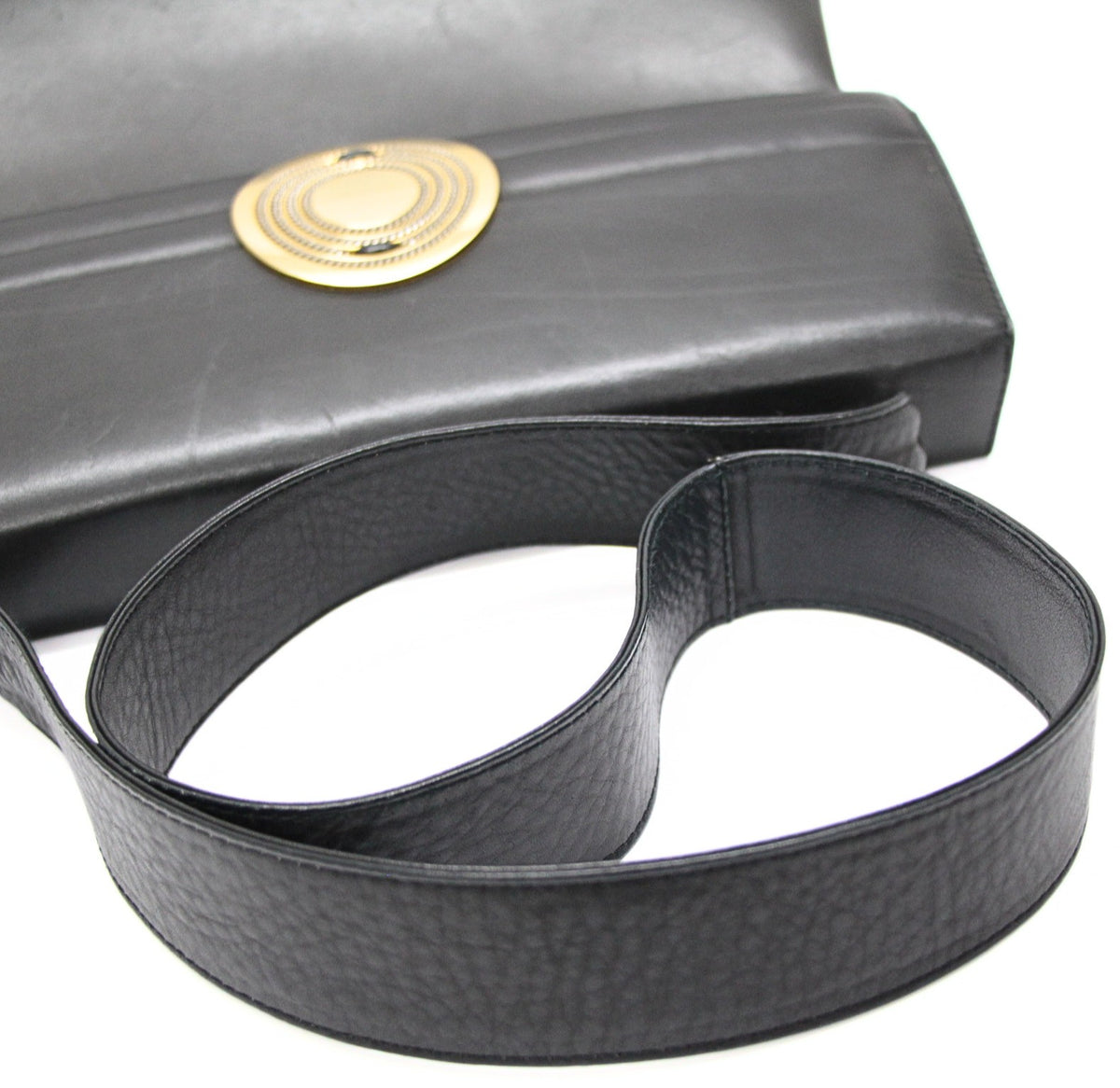 BALLY Black Vintage Leather Shoulder Bag