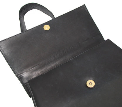 BALLY Black Vintage Leather Shoulder Bag